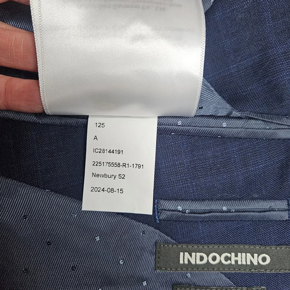 Indochino Cashmere Wool Blue Plaid Windowpane Sport Coat Jacket‎ Blazer 44R NWT